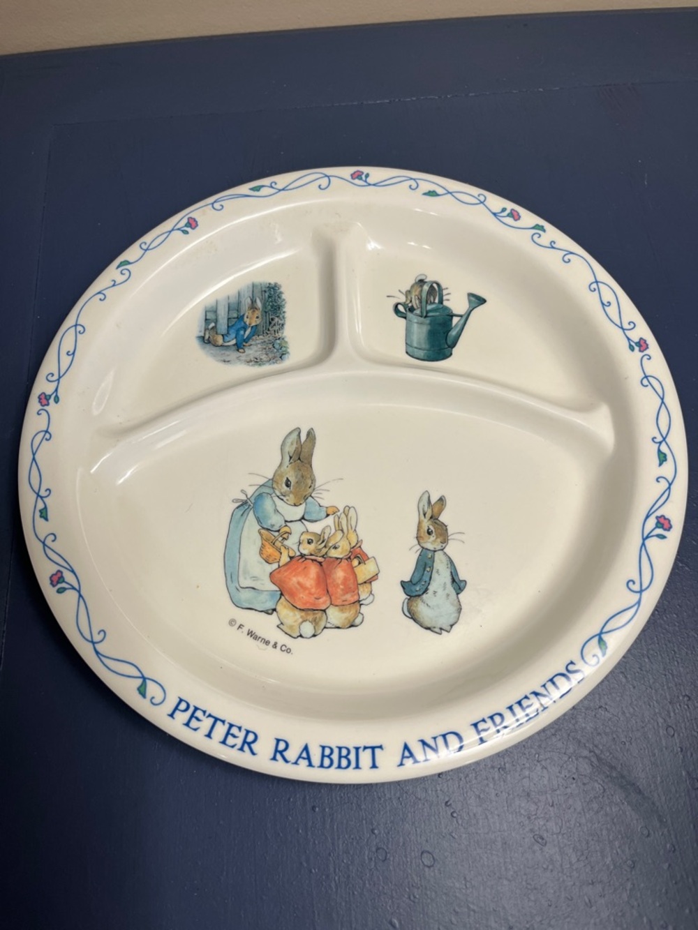 Peter Rabbit and Friends divided child's plate ft illustrations of Peter Rabbit